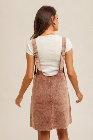 Crystal Snow Wash Twill Overall Dress - The Farmhouse