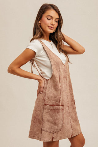 Crystal Snow Wash Twill Overall Dress - The Farmhouse