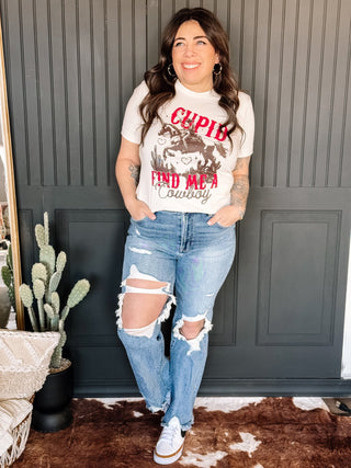 Cupid, Find Me a Cowboy Valentines Day Graphic Tee - The Farmhouse