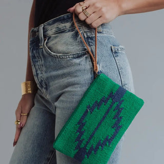 Evergreen Trail Aztec Wristlet