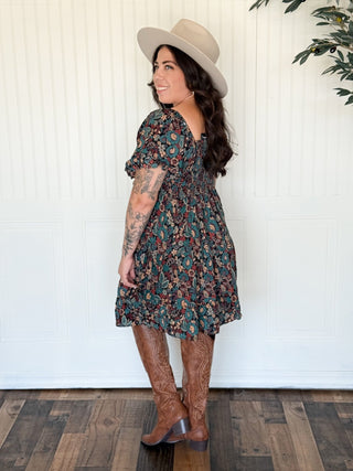 Dahlia Lace Trim Dress, Floral - 170 Dresses - The Farmhouse
