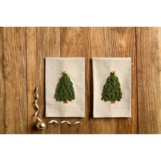 Dark Green Velvet Tree Towel - The Farmhouse