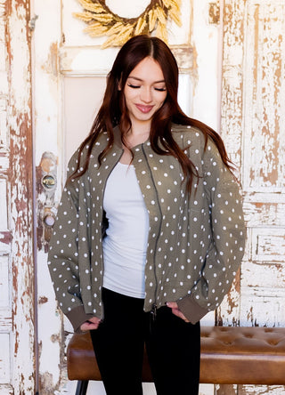 DAVI & DANI Women's Forest Freckle Bomber Jacket - 160 Outerwear - The Farmhouse