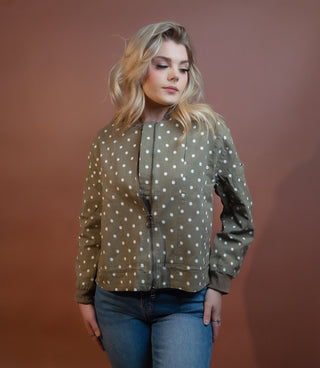 DAVI & DANI Women's Forest Freckle Bomber Jacket - 160 Outerwear - The Farmhouse