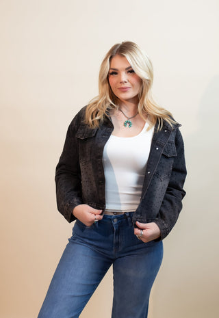 DAVI & DANI Women's Midnight Rodeo Denim Jacket, Black - 160 Outerwear - The Farmhouse