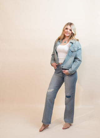 DAVI & DANI Women's Midnight Rodeo Denim Jacket, Light Denim - 160 Outerwear - The Farmhouse
