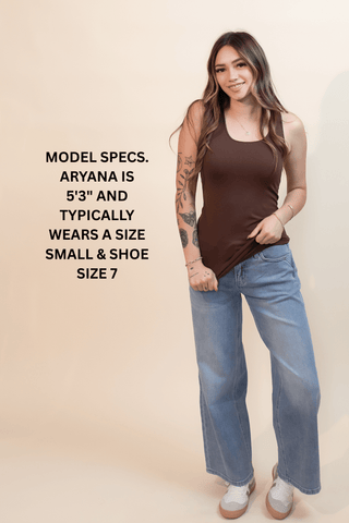 DAVI & DANI Women's Mocha Sparkle Crew Tee - 110 Blouses - The Farmhouse