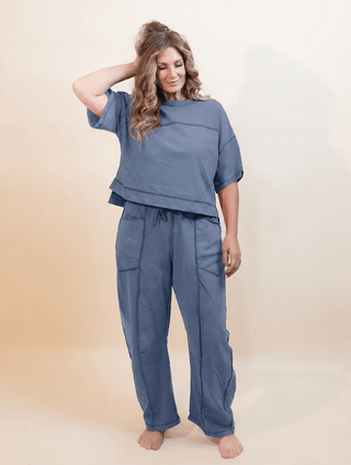 DAVI & DANI Women's Rustic Retreat Two-Piece Set, Maroon - 250 Activewear + Lounge - The Farmhouse