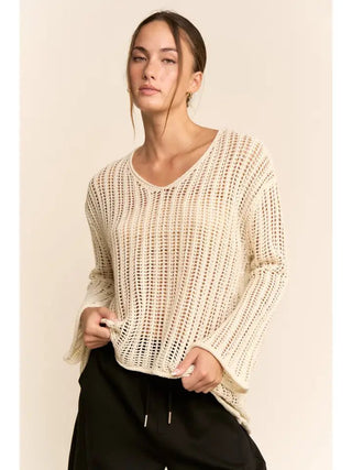DAVI & DANI Women's Sandy Cove High-Low Sweater - 100 Casual Tops - The Farmhouse