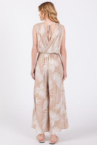 Daytona Woven Print Jumpsuit - Sand - The Farmhouse