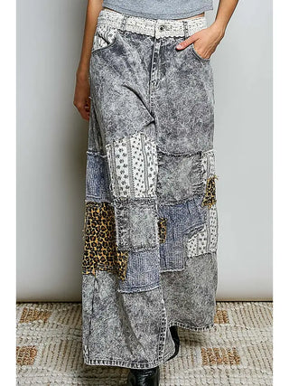 POL Women's Midnight Tapestry Wide-Leg Pants