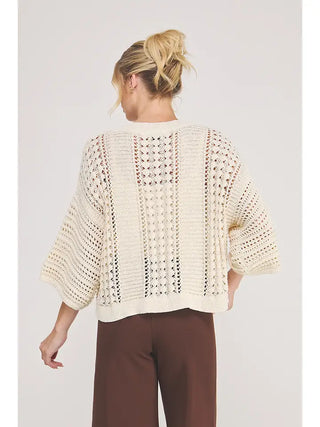 ALLIE ROSE Women's Champagne Sparkle Knit Sweater