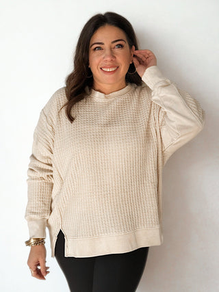 Desert Dawn Mineral Washed Thermal Pullover, Oatmeal - 140 Sweatshirts + Sweaters - The Farmhouse