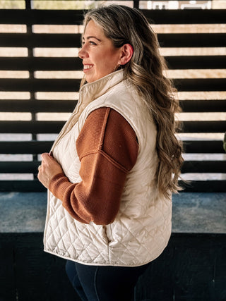 Desert Dusk Reversible Fleece Athleisure Vest, Camel - The Farmhouse