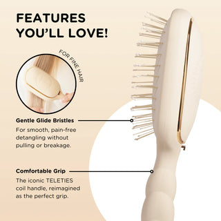 TELETIES Sand & Silk Detangler Hair Brush (Fine Hair, Tan)