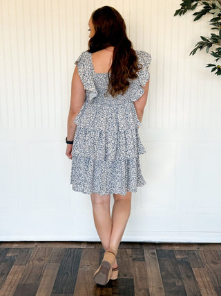 Ditsy Wildflower Flutter - Sleeve Mini Dress - 170 Dresses - The Farmhouse