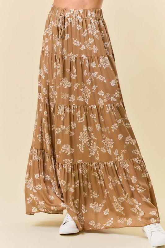 Do I Remind You Tiered Maxi Skirt - Pale Gold - The Farmhouse