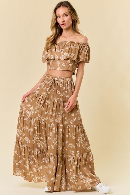 Do I Remind You Tiered Maxi Skirt - Pale Gold - The Farmhouse