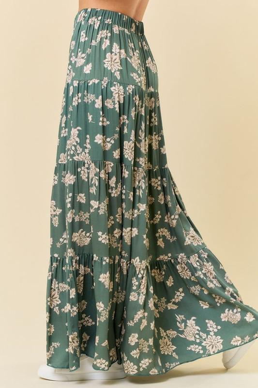 Do I Remind You Tiered Maxi Skirt - Sage Green - The Farmhouse