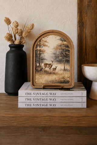 Doe and Fawn Arch Framed Art 6x8" - 420 Home Decor - The Farmhouse