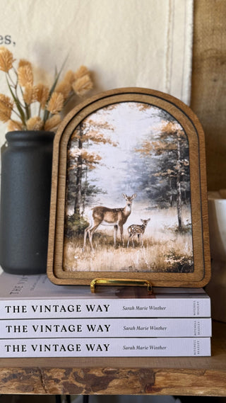 Doe and Fawn Arch Framed Art 6x8" - 420 Home Decor - The Farmhouse