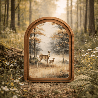 Doe and Fawn Arch Framed Art 6x8" - 420 Home Decor - The Farmhouse