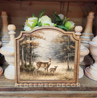 Doe and Fawn Provincial Framed Art - 420 Home Decor - The Farmhouse