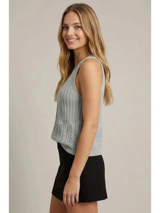 Doe & Rae Women's Bayside Blend Knit Tank, Light Blue - 130 Basics - The Farmhouse