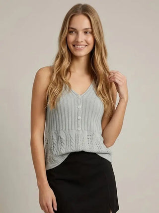 Doe & Rae Women's Bayside Blend Knit Tank, Light Blue - 130 Basics - The Farmhouse
