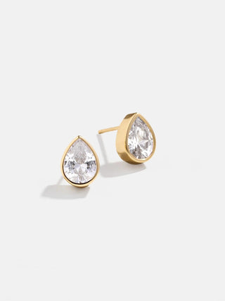 Donna 18K Gold Bezel Earrings - Gold/Pavé - The Farmhouse