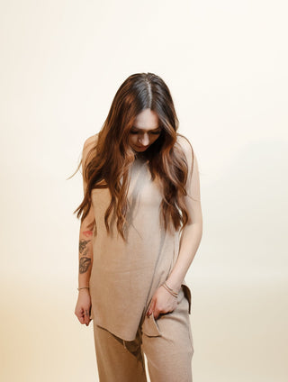 DRESS FORUM Women's Toasted Taupe Knitted Tank Top - 100 Casual Tops - The Farmhouse