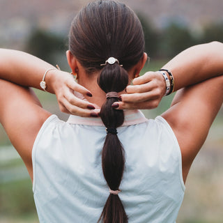 K'LANI "Drive" Black & Cream Hair Tie Bracelets with Removable Ball Marker