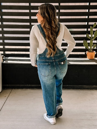 Dusty Road Relaxed Denim Overalls - The Farmhouse