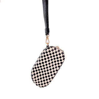 Dylan Woven Sunglass Case Wristlet, Checkered Black - 280 Bags - The Farmhouse