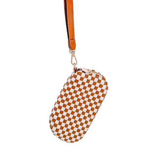 Dylan Woven Sunglass Case Wristlet, Checkered Tan - 280 Bags - The Farmhouse