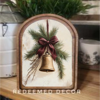 Christmas Bell Arch Framed Art, 8.25" x 11"