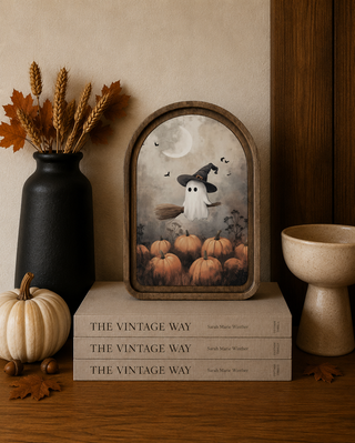 Ghostie WItch Arch Framed Art 6x8"