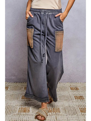 POL Women's Stormcloud Patch Wide-Leg Pants