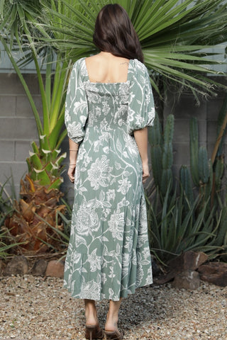 The Dandelion Drift Smocked Midi Dress