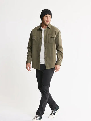 Brushed Twill Overshirt, Olive