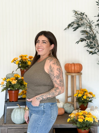 Edlin Tank Top, Olive Green - 100 Casual Tops - The Farmhouse