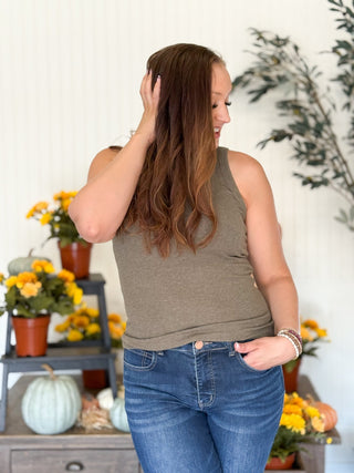 Edlin Tank Top, Olive Green - 100 Casual Tops - The Farmhouse