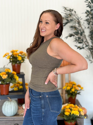 Edlin Tank Top, Olive Green - 100 Casual Tops - The Farmhouse
