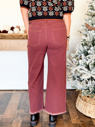 Emerson Frayed Hem Twill Pants - 240 Pants - The Farmhouse