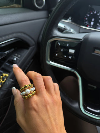 Emma Water Resistant Ring, Gold & Pearl - 290 Jewelry - The Farmhouse