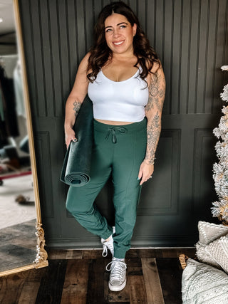 Essential Athleisure Workout Joggers, Deep Green - The Farmhouse