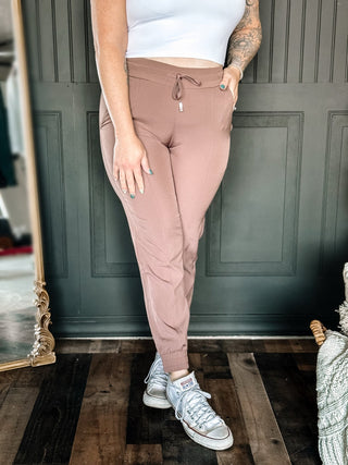 Essential Athleisure Workout Joggers, Mauve - The Farmhouse