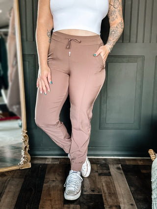 Essential Athleisure Workout Joggers, Mauve - The Farmhouse