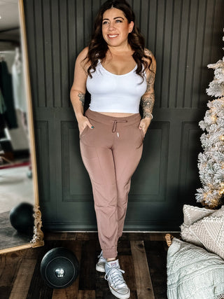 Essential Athleisure Workout Joggers, Mauve - The Farmhouse