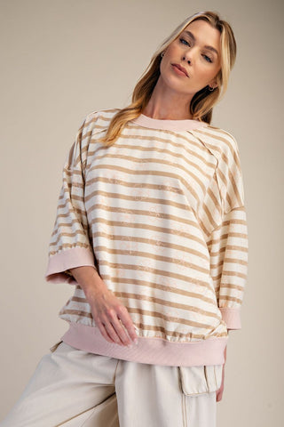 The Sandbar Stripe Lounge Top